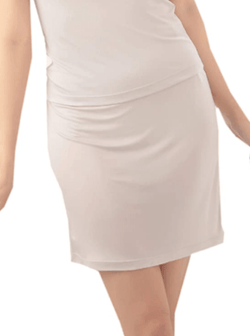 Slip Skirt XS/S Petite / Silver Grey Women's Lightweight Short Knit Silk Sheer Slip Skirt lunya morgan lane