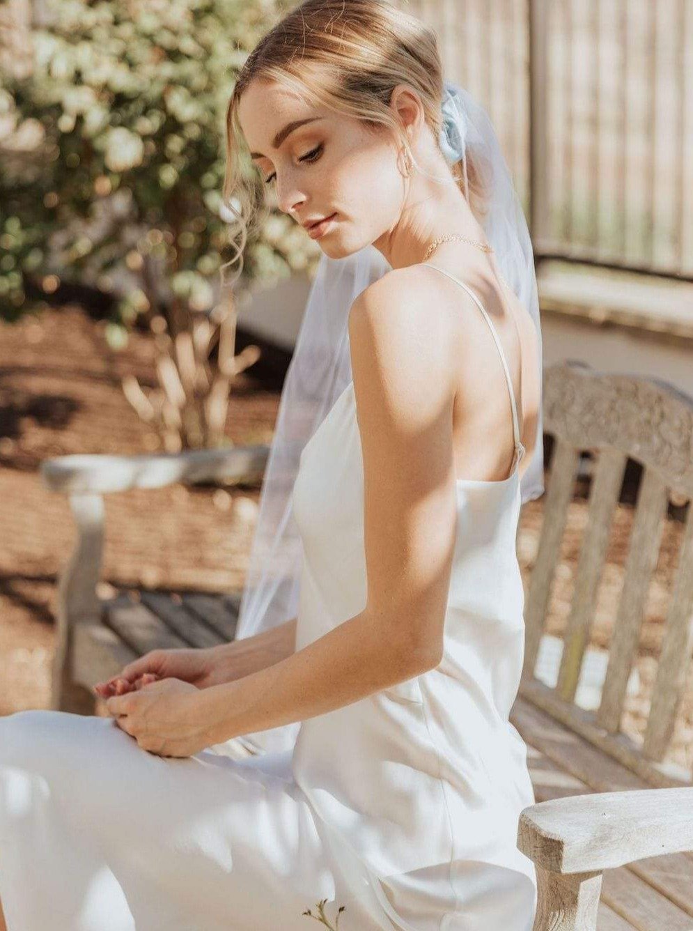 White X Slip Dress Light Champagne lunya morgan lane