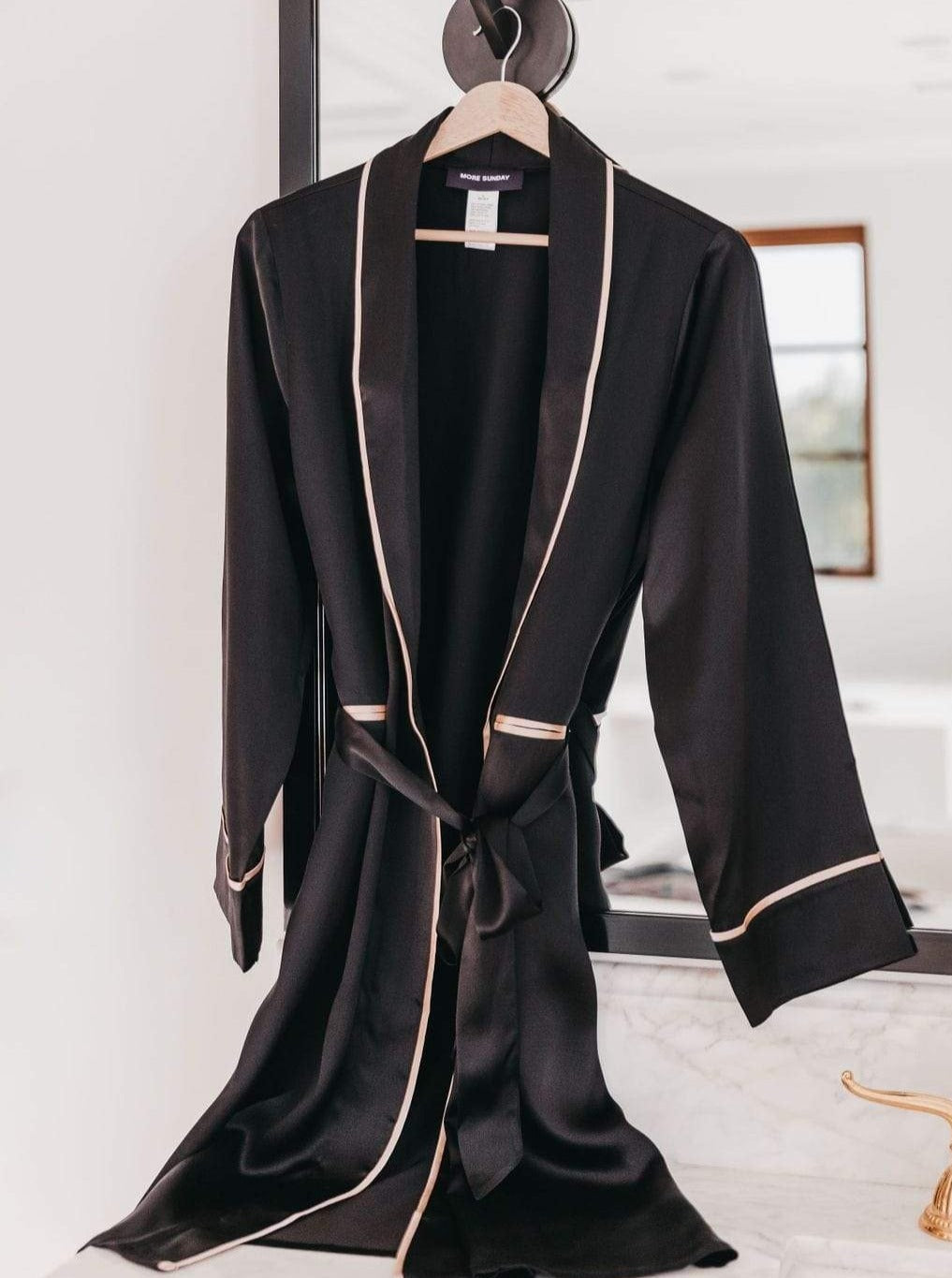 Silk Midi Smoking Robe- Look Good at Home | MORE SUNDAY Silk Midi Smoking Robe lunya morgan lane