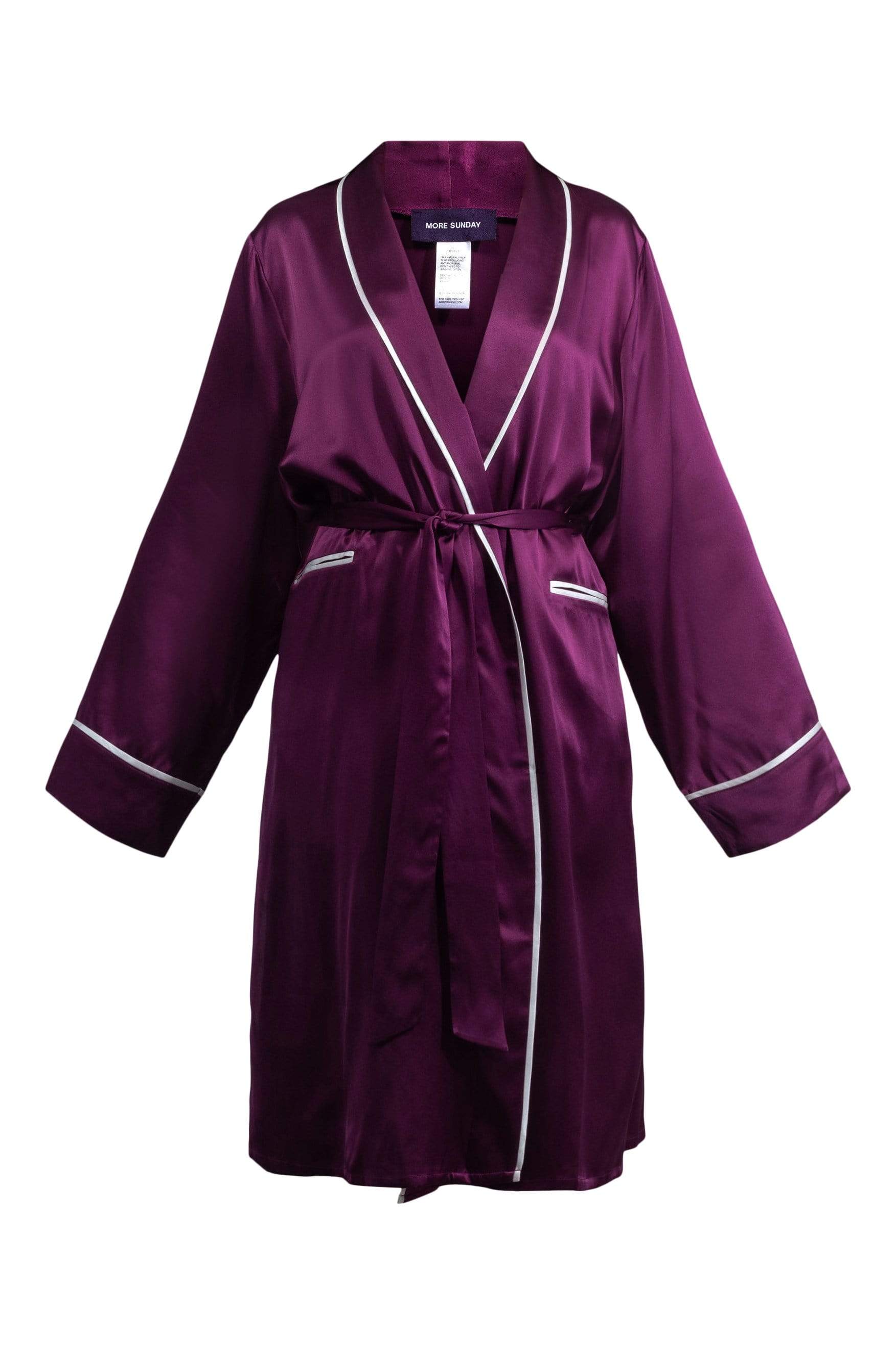 Silk Midi Smoking Robe- Look Good at Home | MORE SUNDAY Unisex Silk Midi Smoking Robe lunya morgan lane
