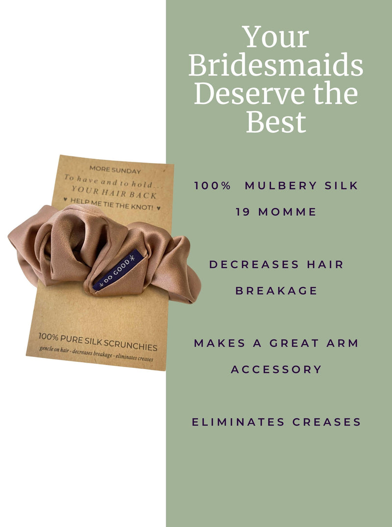 Silk Scrunchie Hair Accessory Look Polished Anytime | More Sunday Bridal Proposal Scrunchie Sets lunya morgan lane