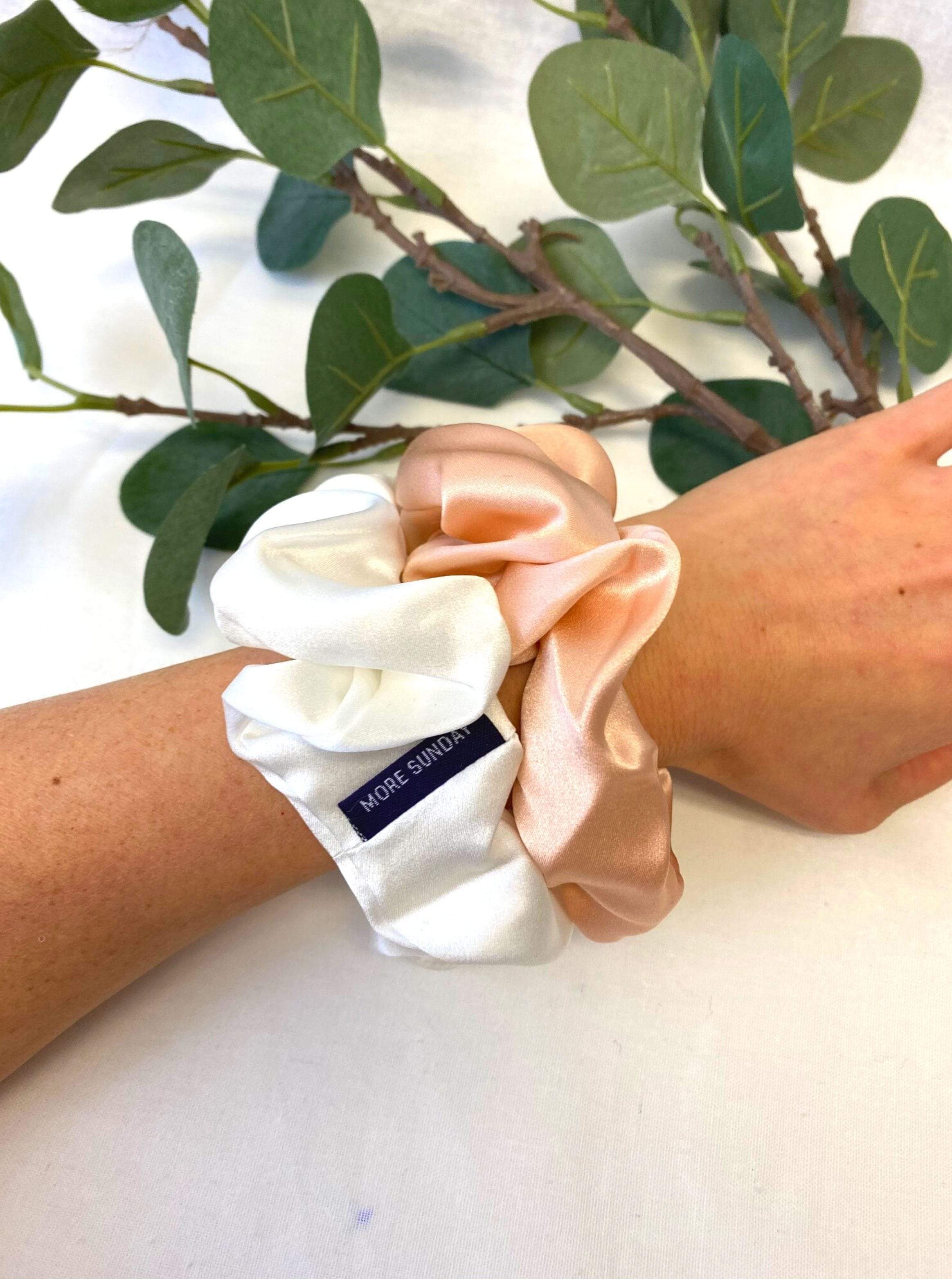 Silk Scrunchie Hair Accessory Look Polished Anytime | More Sunday Bridal Proposal Scrunchie Sets lunya morgan lane