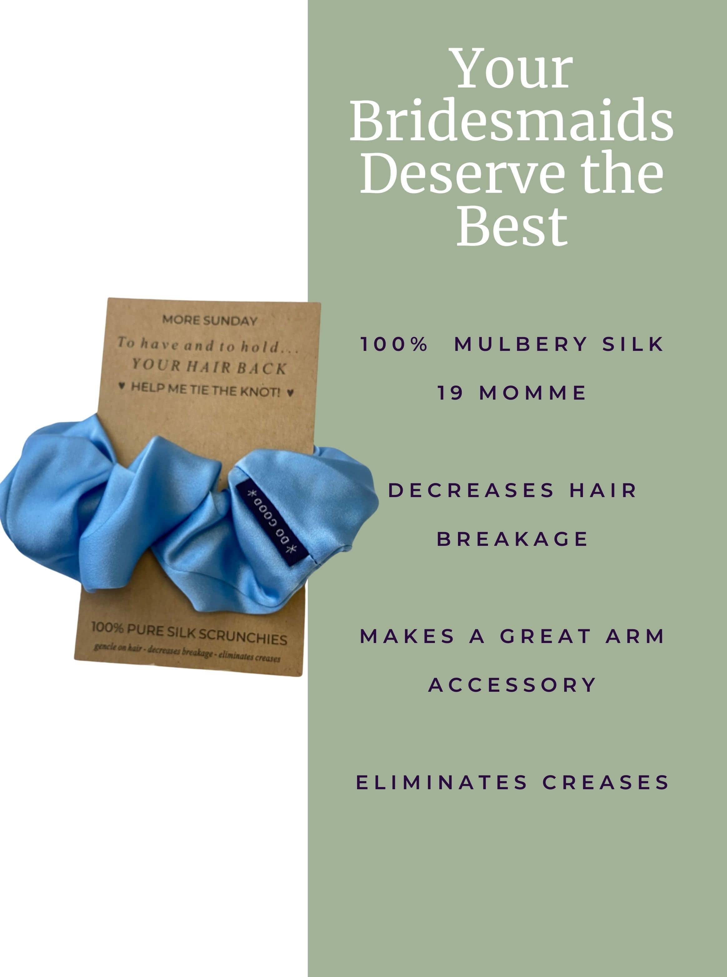 Silk Scrunchie Hair Accessory Look Polished Anytime | More Sunday Bridal Proposal Silk Scrunchie Sets lunya morgan lane french-blue