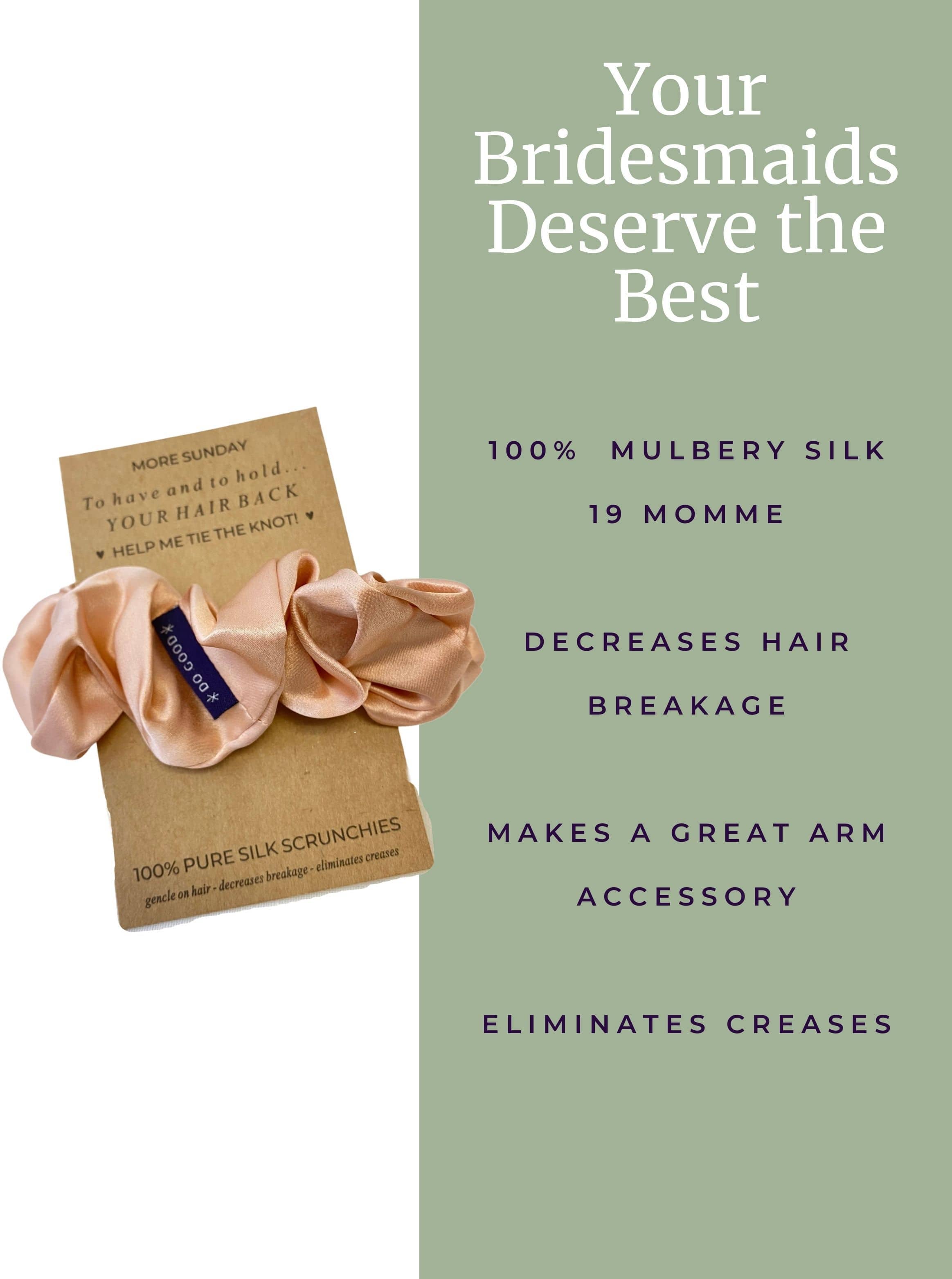 Silk Scrunchie Hair Accessory Look Polished Anytime | More Sunday Bridal Proposal Silk Scrunchie Sets lunya morgan lane blush-pink