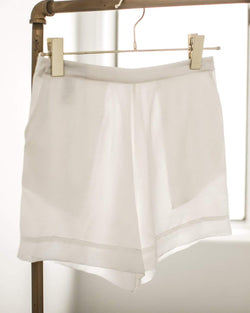Washable 100% Mulberry Silk Pajama Set Shorts | MORE SUNDAY Women's Short M Soho Shorts · Light Champagne lunya morgan lane