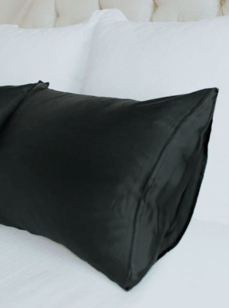 Black Caviar#100% Mulberry Silk Pillow Cases - 19 momme | Mulberry Silk Silk Pillowcase Silk Pillow Case lunya morgan lane black-caviar