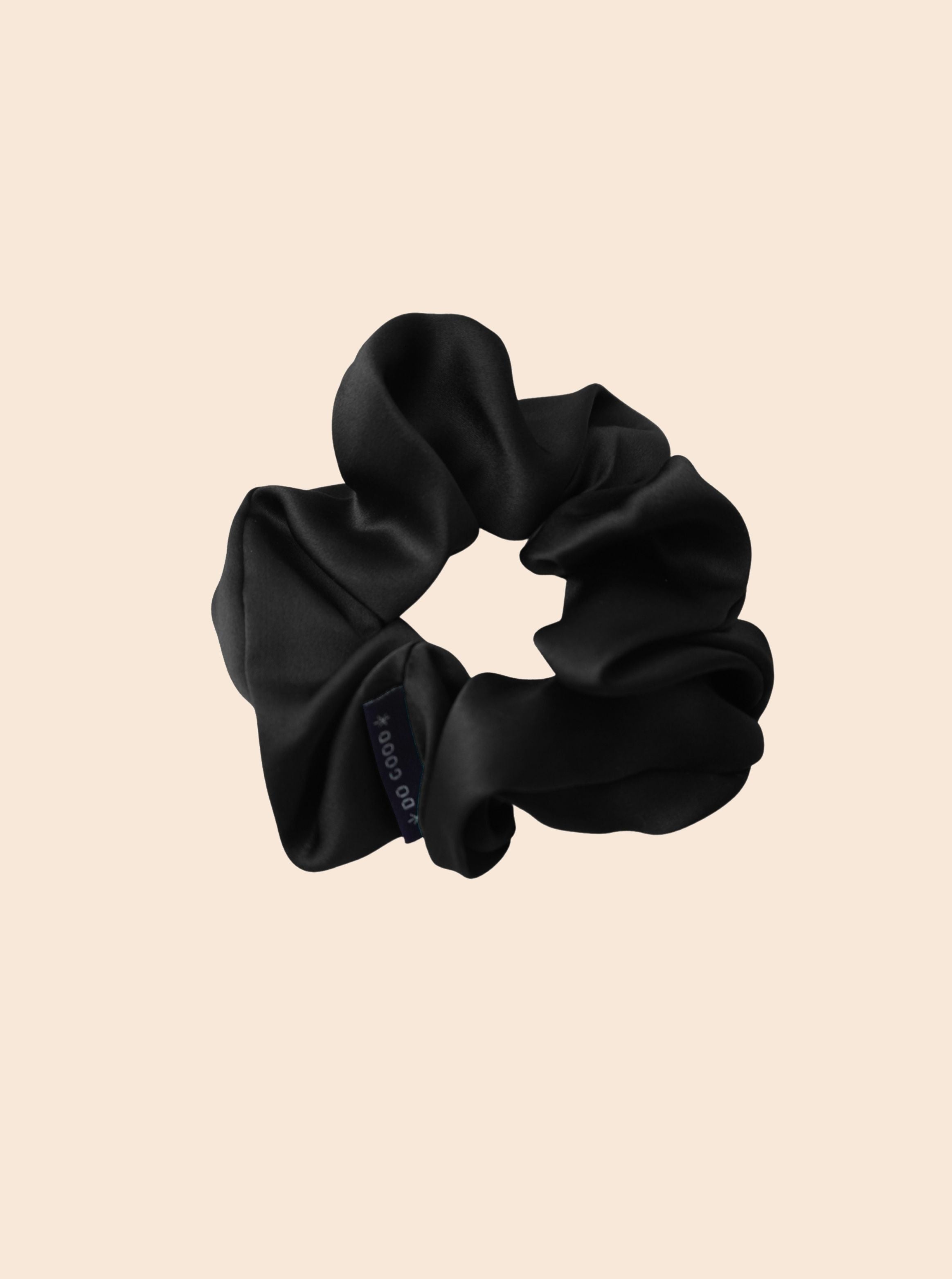 Silk Scrunchie Hair Accessory Look Polished Anytime | More Sunday Scrunchie Mulberry Silk Scrunchie lunya morgan lane black-caviar
