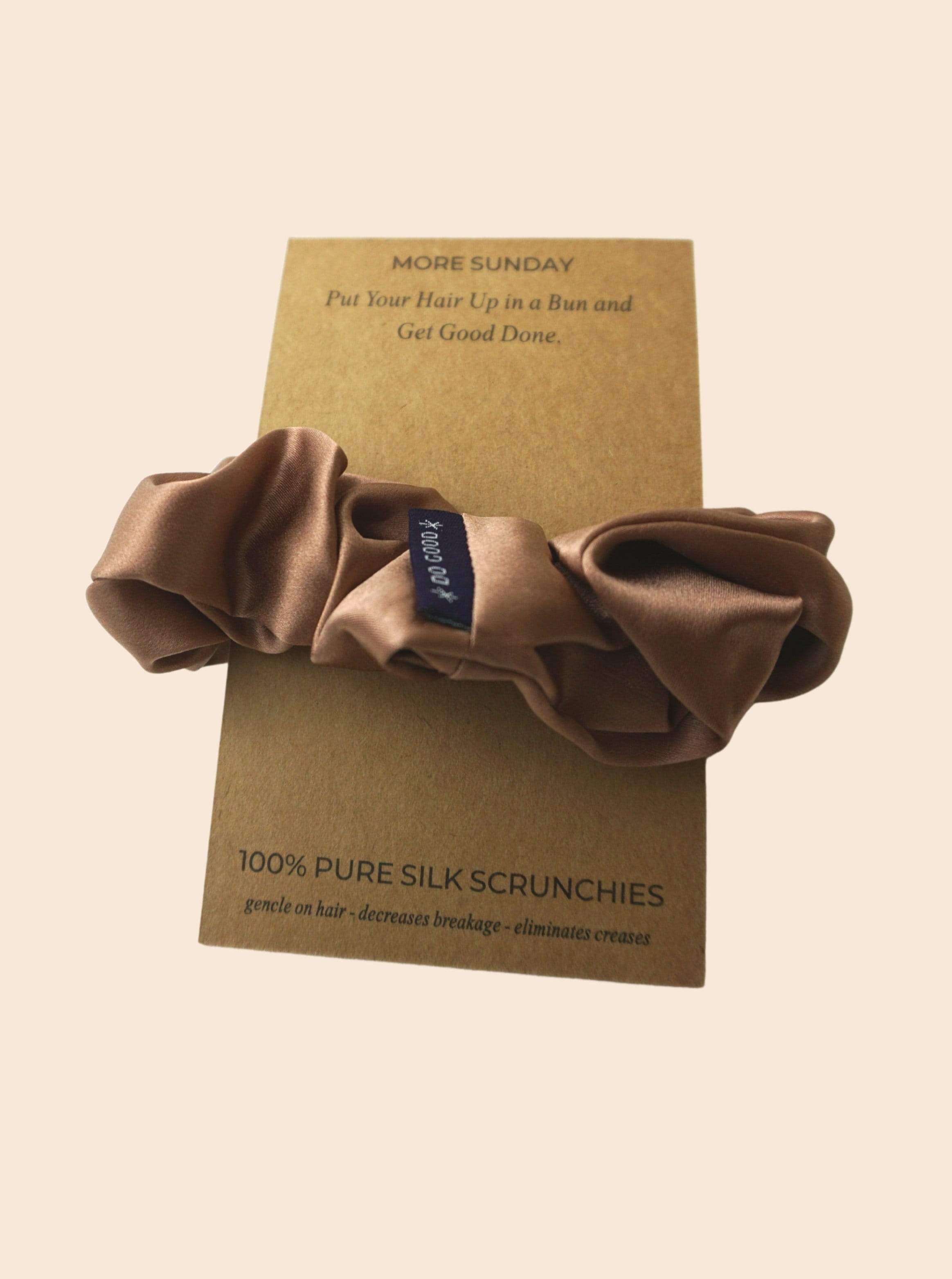 Silk Scrunchie Hair Accessory Look Polished Anytime | More Sunday Scrunchie Mulberry Silk Scrunchie lunya morgan lane