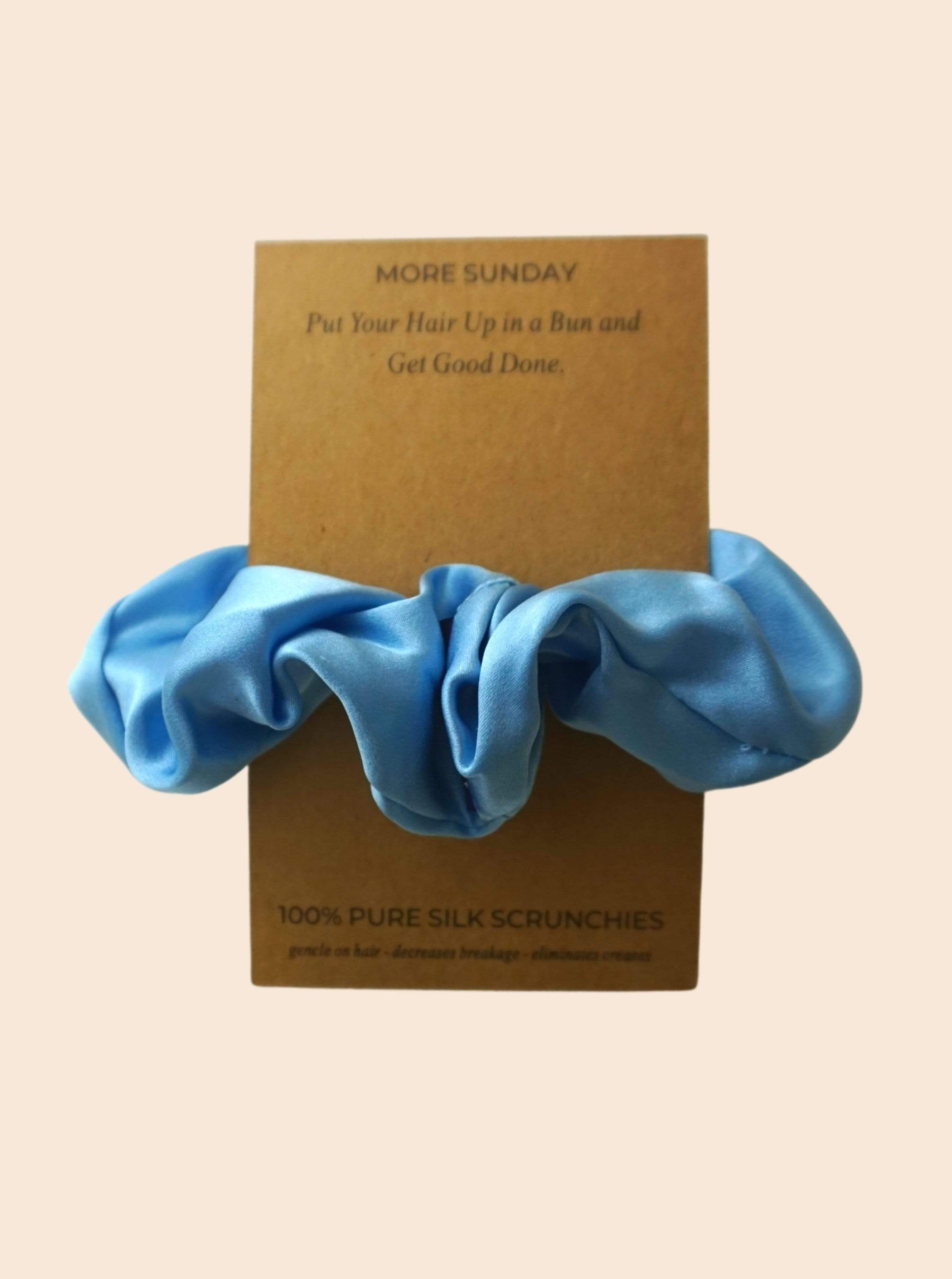 Silk Scrunchie Hair Accessory Look Polished Anytime | More Sunday Scrunchie Mulberry Silk Scrunchie lunya morgan lane french-blue