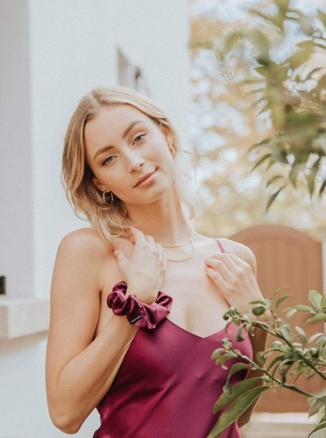 Silk Scrunchie Hair Accessory Look Polished Anytime | More Sunday Scrunchie Mulberry Silk Scrunchie lunya morgan lane