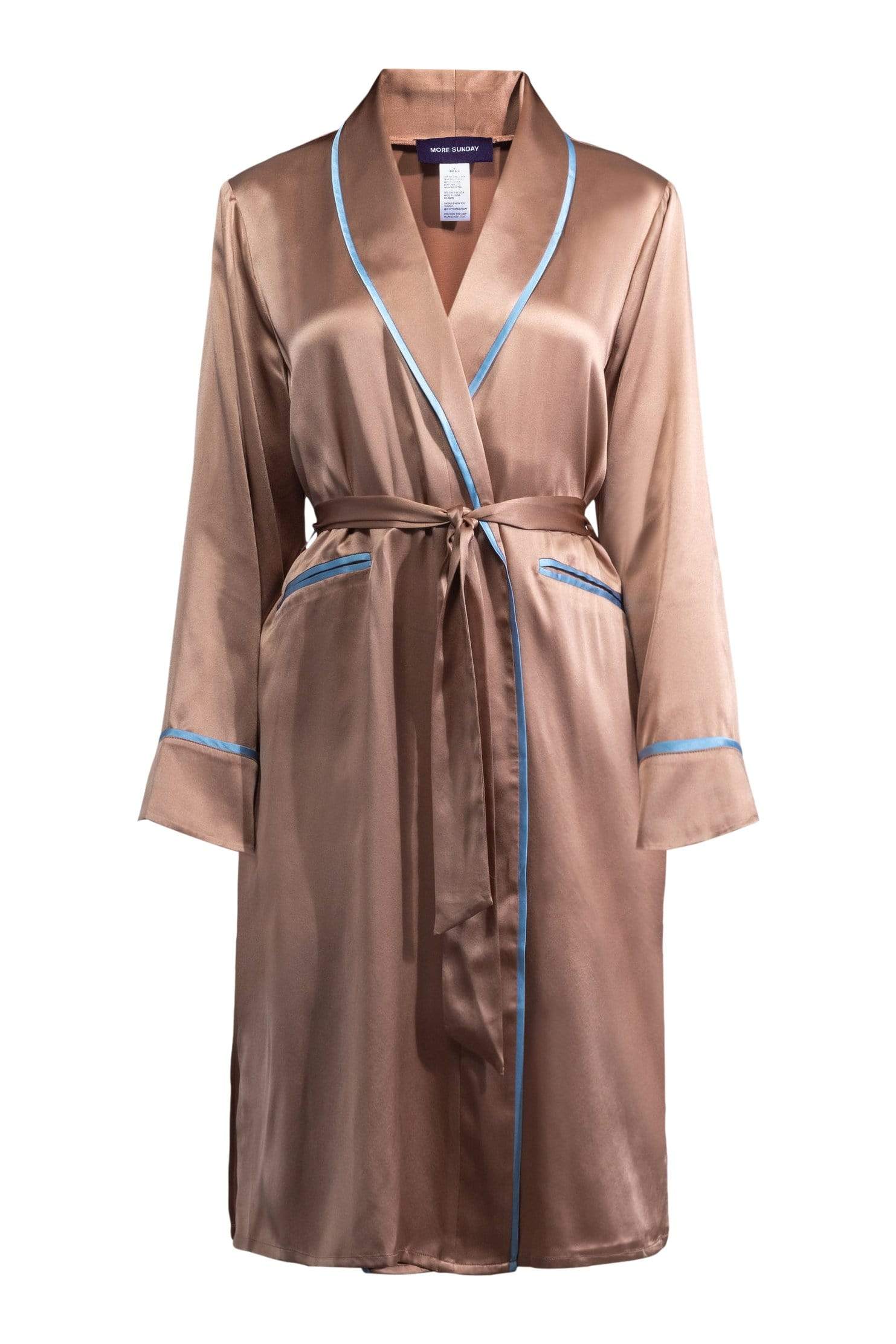 Silk Midi Smoking Robe- Look Good at Home | MORE SUNDAY Unisex Silk Midi Smoking Robe lunya morgan lane