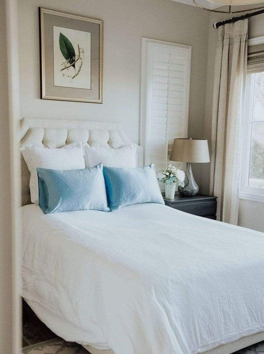 French Blue#100% Mulberry Silk Pillow Cases - 19 momme | Mulberry Silk Silk Pillowcase Silk Pillow Case lunya morgan lane french-blue