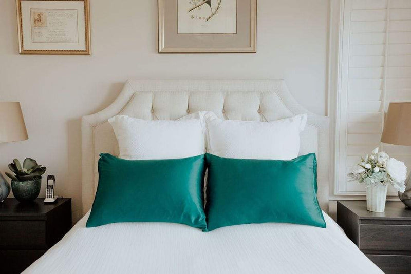 Deep Emerald Green#100% Mulberry Silk Pillow Cases - 19 momme | Mulberry Silk Silk Pillowcase Silk Pillow Case lunya morgan lane