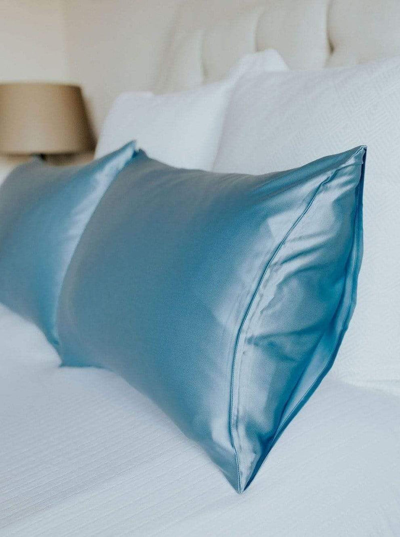 French Blue#100% Mulberry Silk Pillow Cases - 19 momme | Mulberry Silk Silk Pillowcase Standard / French Blue Silk Pillow Case lunya morgan lane