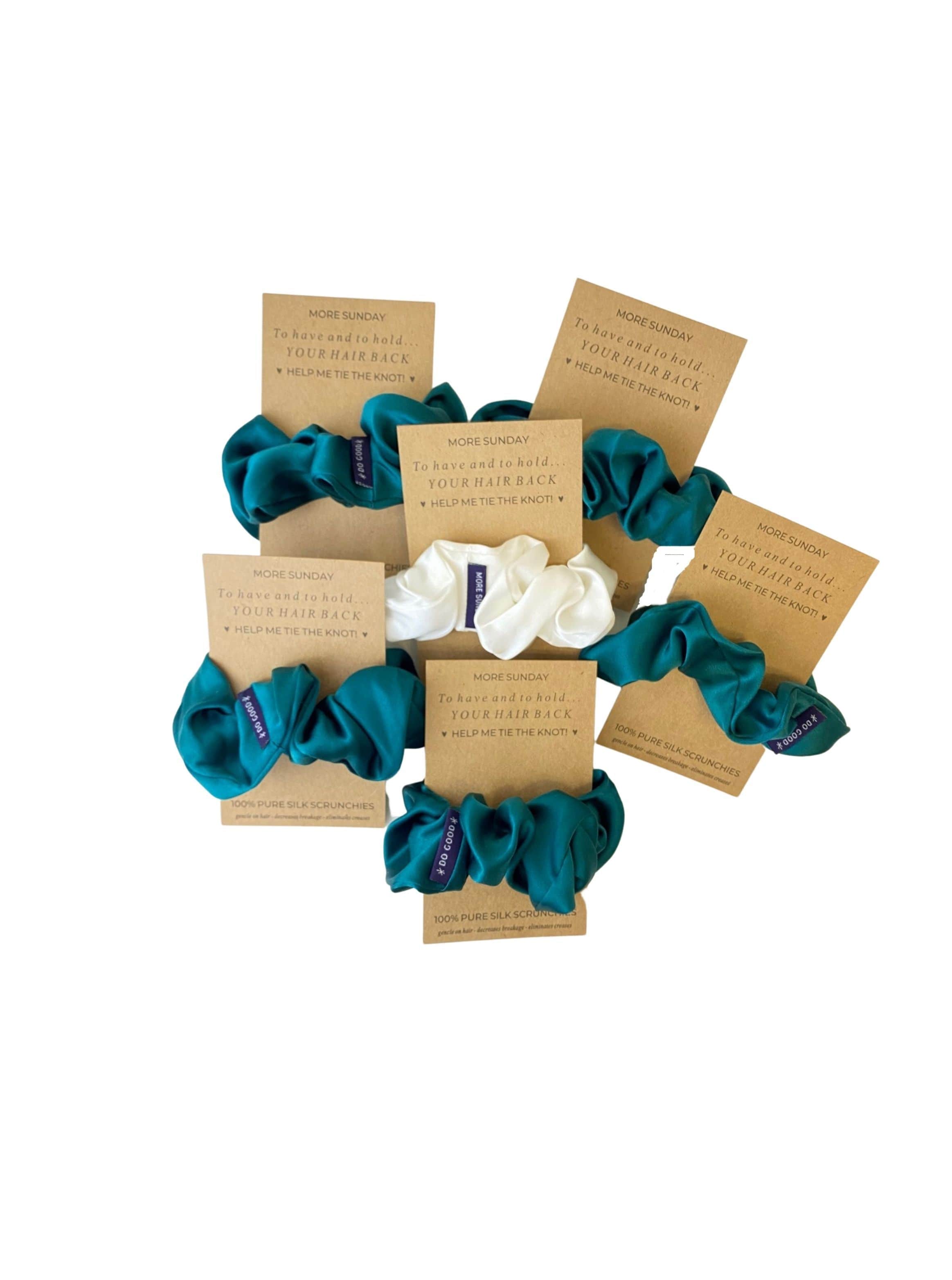 Silk Scrunchie Hair Accessory Look Polished Anytime | More Sunday Bridal Proposal Silk Scrunchie Sets lunya morgan lane