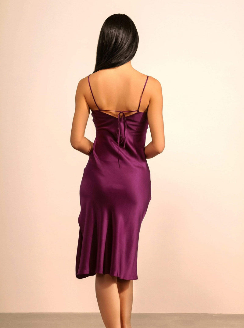 Womens Full Slip Dress Built-in Bra Chemisole Sleepwear Adjustable