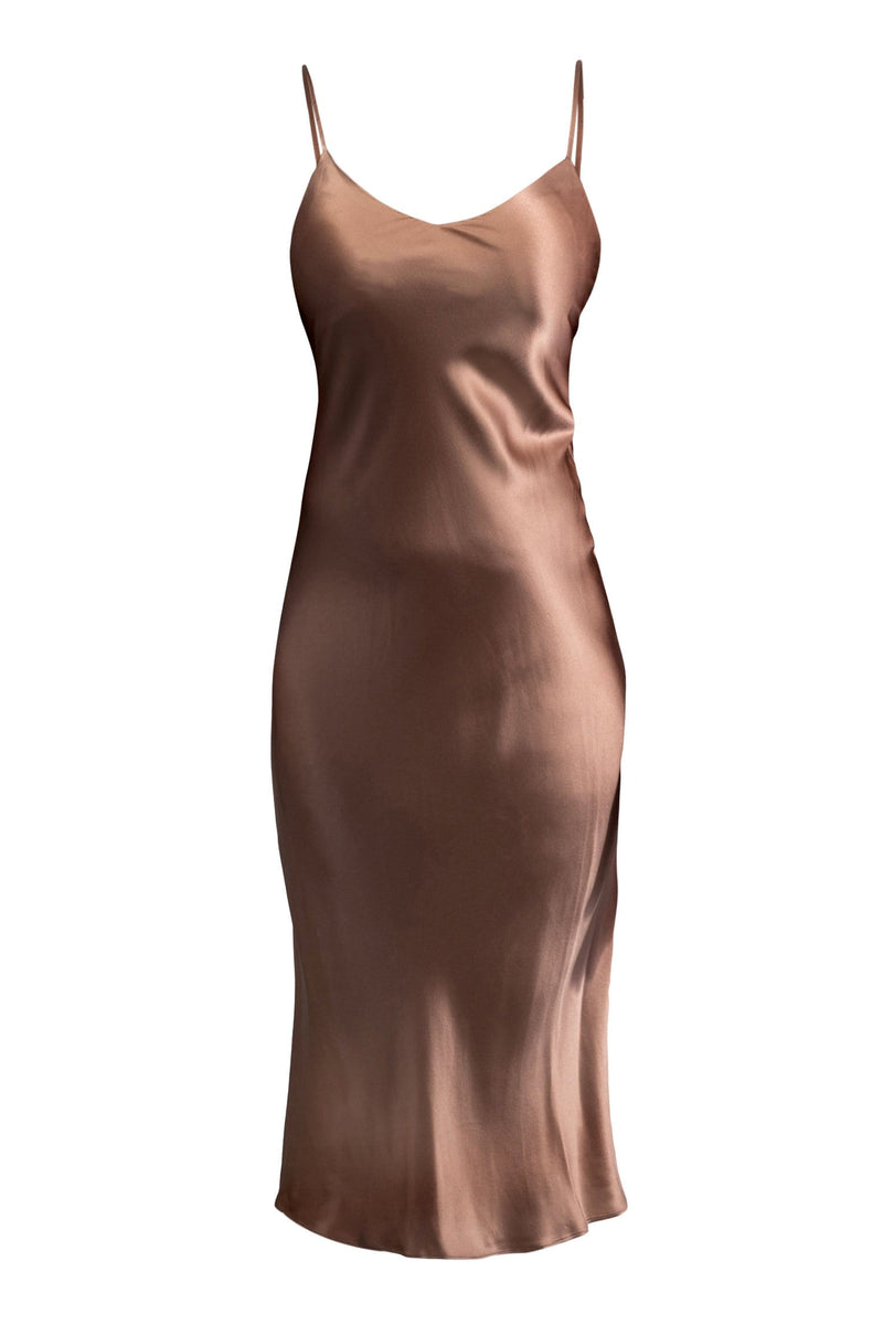 The Sunday Silk Slip Dress 100% Mulberry Silk - Built In Bra Cups