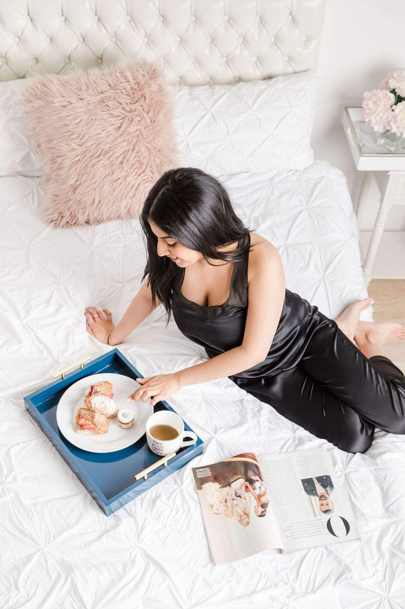 Black Caviar#Washable 100% Mulberry Silk Pajama Set Nº3 | MORE SUNDAY Women's Pajama Set Silk Pajama Set Nº3 lunya morgan lane