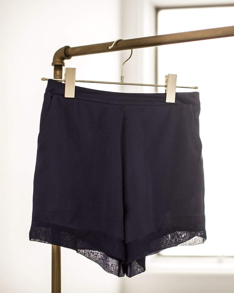 Washable 100% Mulberry Silk Pajama Set Shorts | MORE SUNDAY Women's M Soho Shorts · Black Caviar lunya morgan lane