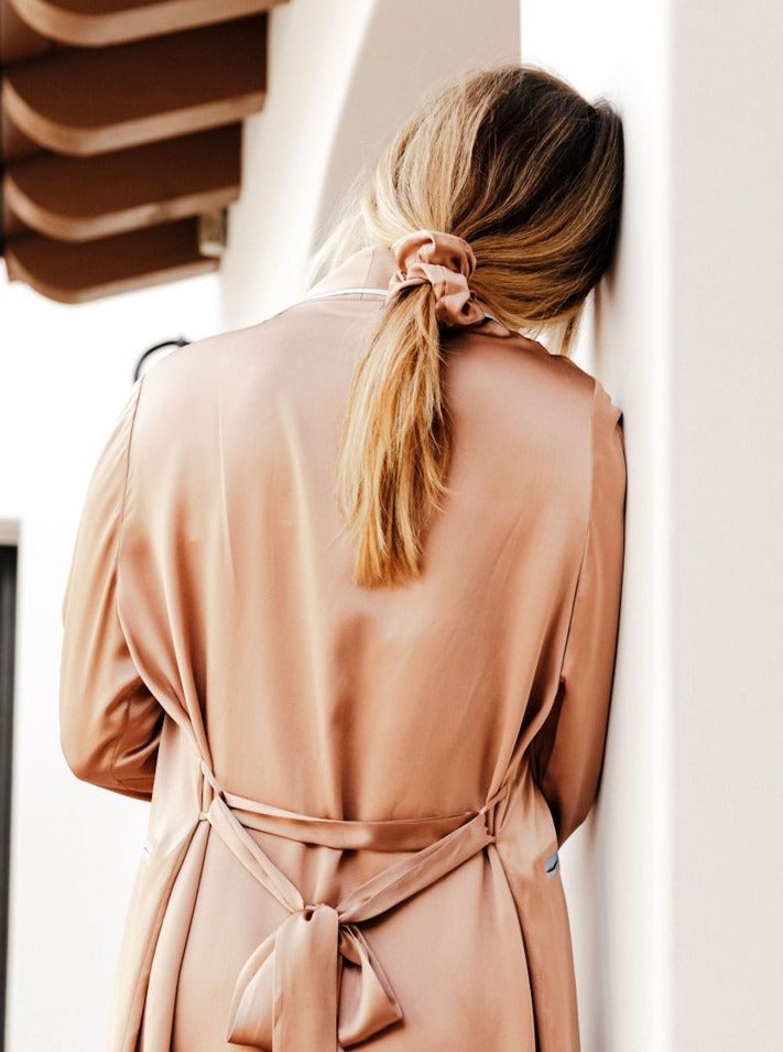 Silk Scrunchie Hair Accessory Look Polished Anytime | More Sunday Scrunchie Mulberry Silk Scrunchie lunya morgan lane